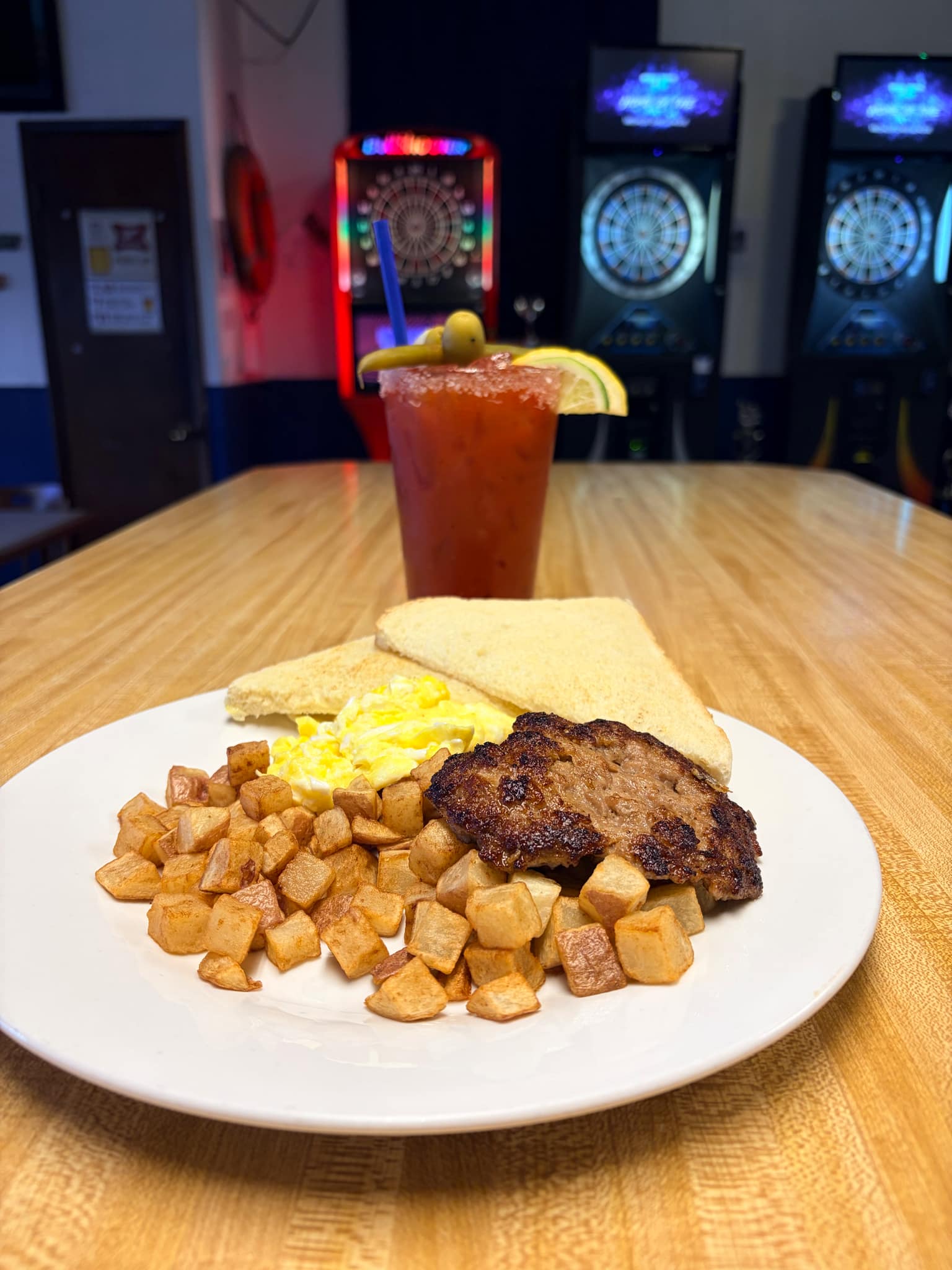 Waterfront Tavern breakfast scramble with eggs and toast