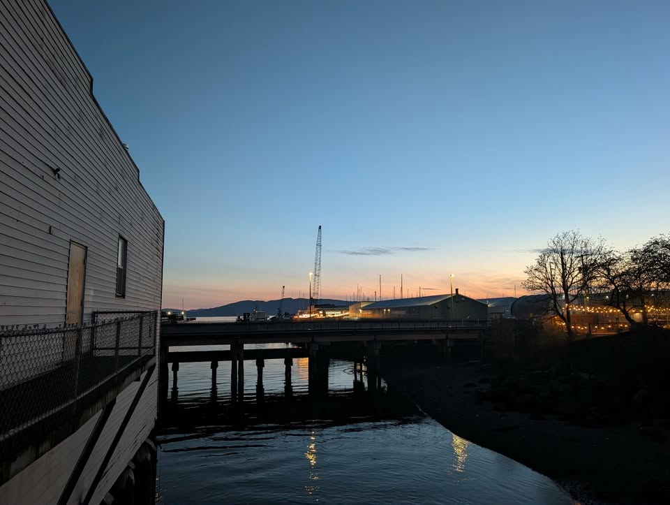 Sunset over Bellingham Bay from Waterfront Tavern